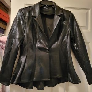 Vegan Animal Skin high low jacket